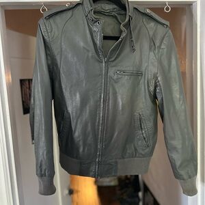 Men's Gray Leather Jacket